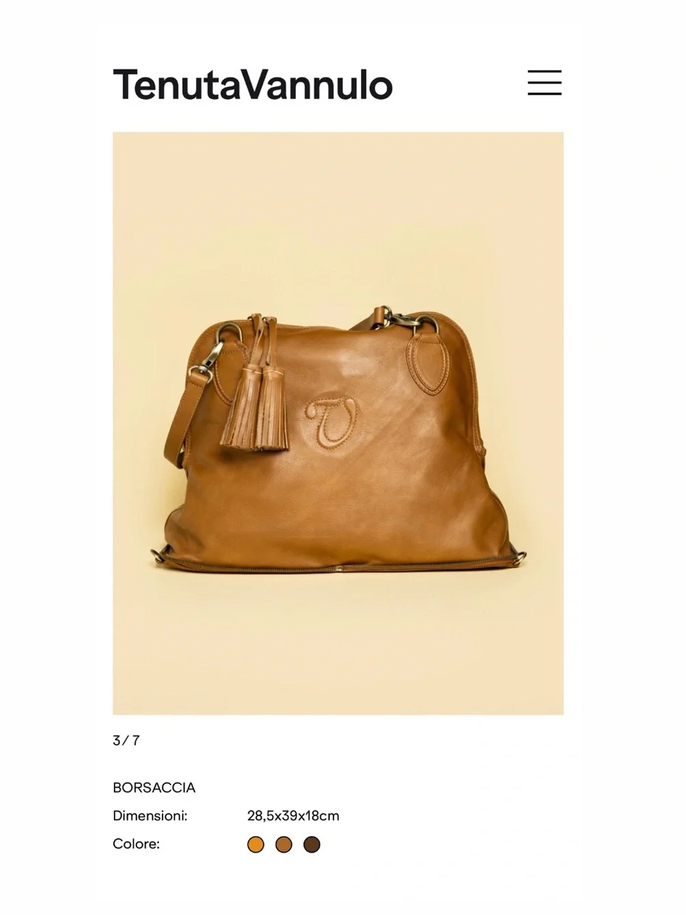Tenuta Vannulo Women's Leather Shoulder Bag in Cognac Brown